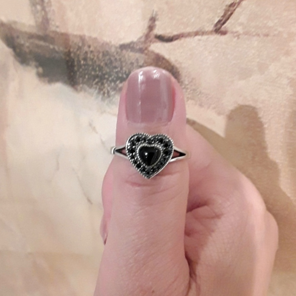 F5 NEW S925  Heart Ring with CZ stones